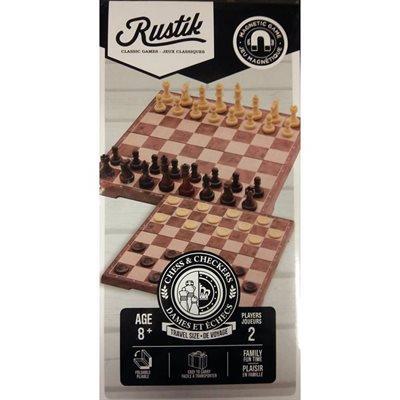 RUSTIK; BOIS 2/1 (ÉCHECS & DAMES) --LIQUIDATION--