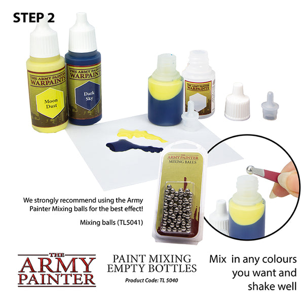 ARMY PAINTER; MINIATURE & MODEL TOOLS EMPTY MIXING BOTTLES