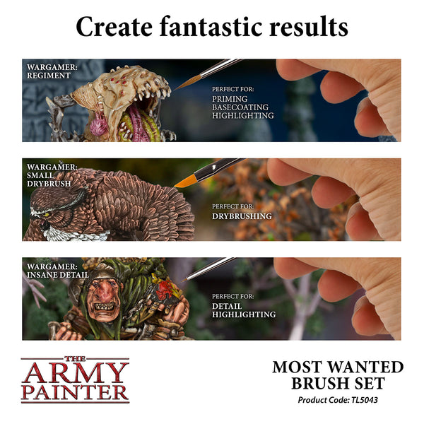 ARMY PAINTER; WARGAMERS MOST WANTED BRUSHES