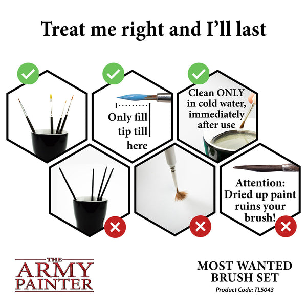 ARMY PAINTER; WARGAMERS MOST WANTED BRUSHES