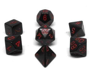 CHESSEX; 7 dés polyédriques OPAQUES