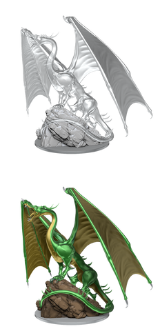 DND UNPAINTED MINIS WV17 YOUNG EMERALD DRAGON