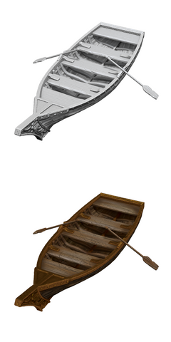 WIZKIDS UNPAINTED MINIS WV18 ROWBOAT AND OARS