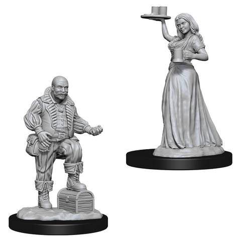 PF UNPAINTED MINIS WV3 MERCHANTS/SERVING GIRLS