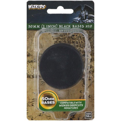 WIZKIDS DEEP CUTS BLACK 50MM ROUND BASE 10CT